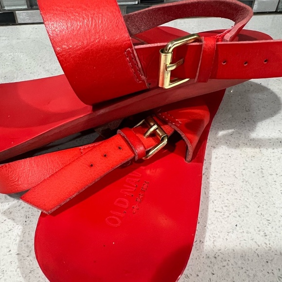 OLD NAVY women strap leather red sandals/size 9 - Picture 10 of 11